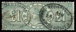 Obl N°105 1£ Vert, Obl., Infime Froissure, Dent Courte, B - Andere & Zonder Classificatie