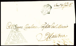 Lettre Lettre De 1811 Avec Beau Cachet Triangulaire Avec Aigle Couronné De La Gendarmerie Royale "Gend. Reale" (Cremona  - Sin Clasificación