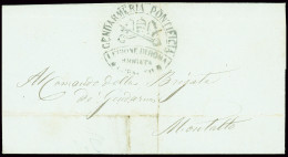 Lettre 1867 Lettre Avec Cachet Noir Avec Armoiries Pontificales 'Gendarmerie Pontificia - Legione Di Roma (1867). TB - Non Classés