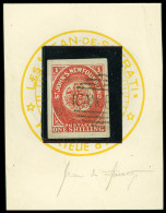 Obl N°9 1 Shilling Vermillon, Faux De SPERATI Sur Un Carton Signé Jean De Sperati, TB - Autres & Non Classés