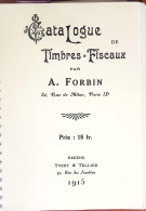 Alfred Forbin, Catalogue De Timbres-fiscaux, Y & T, 1915 (reproduction Photocopiée) - Other & Unclassified