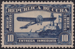 1914-177 CUBA REPUBLICA 1914 MH 10c SPECIAL DELIVERY AIRPLANE MORANE. - Nuovi