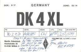 Germany Federal Republic Radio Amateur QSL Card Y03CD DK4XL - Radio Amatoriale