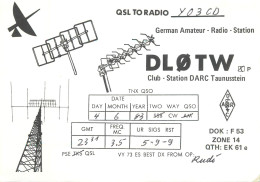 Germany Federal Republic Radio Amateur QSL Card Y03CD DL0TW - Amateurfunk