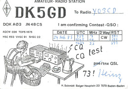 Germany Federal Republic Radio Amateur QSL Card Y03CD DK5GD - Amateurfunk