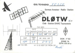 Germany Federal Republic Radio Amateur QSL Card Y03CD DL0TW - Amateurfunk