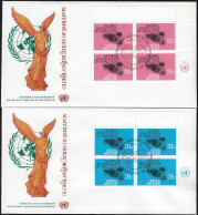 ONU New York 1978 Y&T 286 Et 287, Blocs De 4 Sur FDC. Éradication Mondiale De La Variole - Malattie