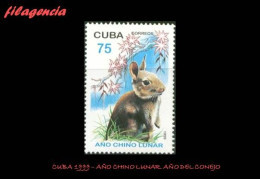 CUBA MINT. 1999-04 AÑO CHINO LUNAR. AÑO DEL CONEJO - Ungebraucht