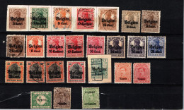 Belgium Belgique German Occupation Germania Overprinted Stamps Nice Postmarks Cancels - Duits Leger