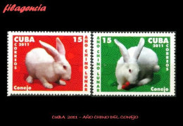 CUBA MINT. 2011-03 AÑO CHINO LUNAR. AÑO DEL CONEJO - Nuevos