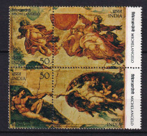 187 INDE 1975 - Yvert 434/37 - Fresque Michel Ange - Neuf ** (MNH) Sans Charniere - Nuevos