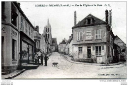 77 LORREZ LE BOCAGE RUE DE L'EGLISE ET LA POSTE EDIT COFFIN - Lorrez Le Bocage Preaux