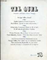 Tel Quel N°78 Hiver 1978 - Paradis - L'homme En Question - Quand Ces Choses Commenceront - L'almanach Illusoire De M.de - Autre Magazines