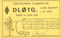 Germany Federal Republic Radio Amateur QSL Card Y03CD DL0TG - Radio Amatoriale