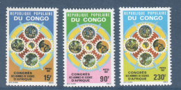 Congo, **, Yv 803, 804, 805, Mi 1091, 1092, 1093, SG 1086, 1087, 1088, Congrès Des Scientifiques Africains, - Mint/hinged