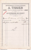 JOIGNY YONNE 1892 A.  TISSIER IMPRIMERIE  LE COURRIER DE JOIGNY - 1800 – 1899