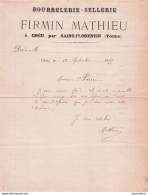 CHEU YONNE 1897 FIRMIN MATHIEU BOURRELERIE SELLERIE - 1800 – 1899