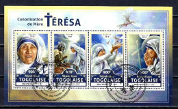 Célébrités Mère Teresa Togo 2016 (21) Yvert N° 5410 à 5413 Oblitérés Used - Mother Teresa