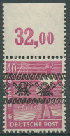 Bizone 1948 Bandaufdruck Platte Oberrand Durchgez. 47 I P OR Dgz Postfrisch - Mint