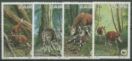 Kongo - Zaire 1984 WWF Naturschutz 0kapi 875/78 Postfrisch - Neufs