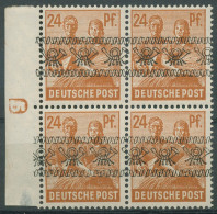 Bizone 1948 Bandaufdruck Mit Druckerzeichen 44 I DZ 5 4er-Block Postfrisch - Ungebraucht