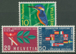 Schweiz 1966 Ereignisse Naturschutz Messe Kernforschung CERN 833/35 Postfrisch - Ongebruikt