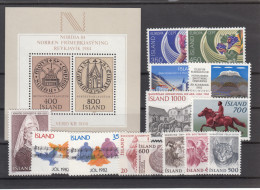 Iceland 1982 - Full Year MNH ** - Annate Complete