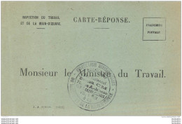 OFFICE REGIONAL DU TRAVAIL DE PARIS CARTE REPONSE 1948 VOIR LES DEUX SCANS - Documents Historiques