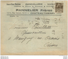 CHATEAU THIERRY ENVELOPPE PANNELIER FRERES QUINCAILLERIE 12.14 RUE CARNOT - Chateau Thierry