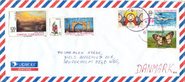 Turkey Air Mail Cover Sent To Denmark 1989 With More Topic Stamps - Luchtpost