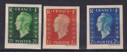 FRANCE - 3 Non émis Non Dentelés FAUX - 1944-45 Maríanne De Dulac