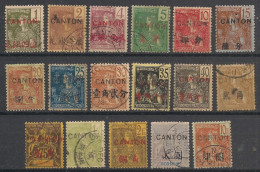 CANTON - 1906-08 - N°YT. 33 à 49 - Type Grasset - Série Complète - Oblitéré / Used - Usados