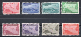 Liberia 1942 Complete Set Airmail Stamps 8v Airplanes Aviation  MNH - Liberia