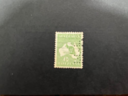 23-3-2024 (stamp) Kangaroo & Map Australia Perforated Stamp / Perfins Stamps / Timbres Perfinés (as Seen On Scan) - Perfin