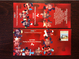 TRINIDAD & TOBAGO FDC COVER 2008  YEAR AUTISM HEALTH MEDICINE STAMPS - Trinidad & Tobago (1962-...)