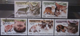 CAMBODIA 2001 ~ S.G. 2163 - 2167, ~ CATS. ~ VFU #03328 - Kambodscha