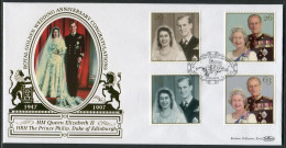 1997 GB Royal Golden Wedding, Queen Elizabeth & Prince Philip First Day Cover, Windsor Benham 22 Carat Gold FDC - 1991-2000 Dezimalausgaben