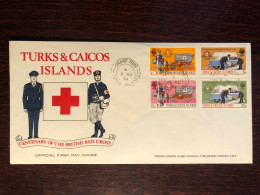 TURKS AND CAICOS  FDC COVER 1970  YEAR RED CROSS AMBULANCES HEALTH MEDICINE STAMPS - Turks- En Caicoseilanden