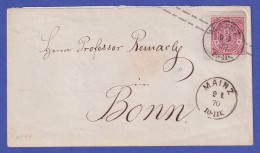 Norddeutscher Bund 1867 GA Umschlag Aufbrauchsausgabe Mi.-Nr. U 44 O MAINZ - Sonstige & Ohne Zuordnung