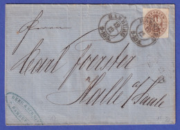 Preußen 1865 Mi.-Nr. 18 A Auf Brief O HAMBURG Gelaufen Nach Halle/Saale - Autres & Non Classés