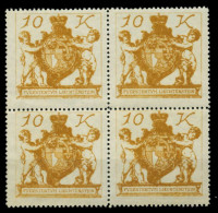 LIECHTENSTEIN 1920 Nr 39 Postfrisch VIERERBLOCK X6FDFB6 - Neufs
