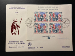 Enveloppe 1er Jour "Bicentenaire De La Révolution Française" 14/07/1989 - PA108 - TAAF - Kerguelen - FDC