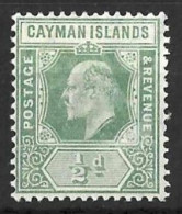 CAYMAN Is...KING EDWARD VII..(1901-10.)......" 1907..".....HALFd......SG25......(CAT.VAL.£5...).......MH.. - Cayman (Isole)