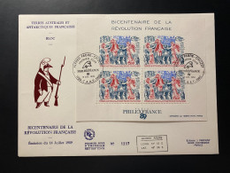 Enveloppe 1er Jour "Bicentenaire De La Révolution Française" 14/07/1989 - PA108 - TAAF - Crozet - FDC