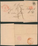 LAC Cachet Dateur Charleroi (1845) + Boite Rurale X2 "H" (Gilly), Port "4" > Namur / Distance. - 1830-1849 (Unabhängiges Belgien)