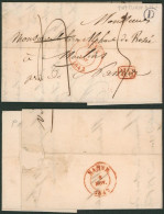 LAC Cachet Dateur Mons (1842) Port Rectifié + Boite Rurale "D" (Pâturages) > Moulins (Namur) - 1830-1849 (Belgica Independiente)