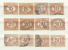 12 SEGNATASSE DA  5 - 10 - 20 - 30 - 40 - 50 - Postage Due