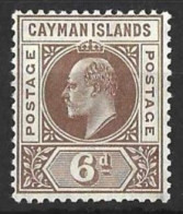 CAYMAN Is...KING EDWARD VII..(1901-10.).......6d .....SG11......MULTI-CA.....NO GUM......MH. - Kaimaninseln