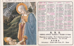 Calendarietto - A.R.S. Fabbrica Articoli Religiosi E Ricordi - Roma - Anno 1968 - Formato Piccolo : 1961-70