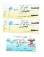 OLYMPIQUE De MARSEILLE 3 Billets D'entrée Vélodrome Vs AS CANNES (30/4/97) Vs STRASBOURG (14/3/97) Vs LOSC (14/2.97) 924 - Tickets - Vouchers